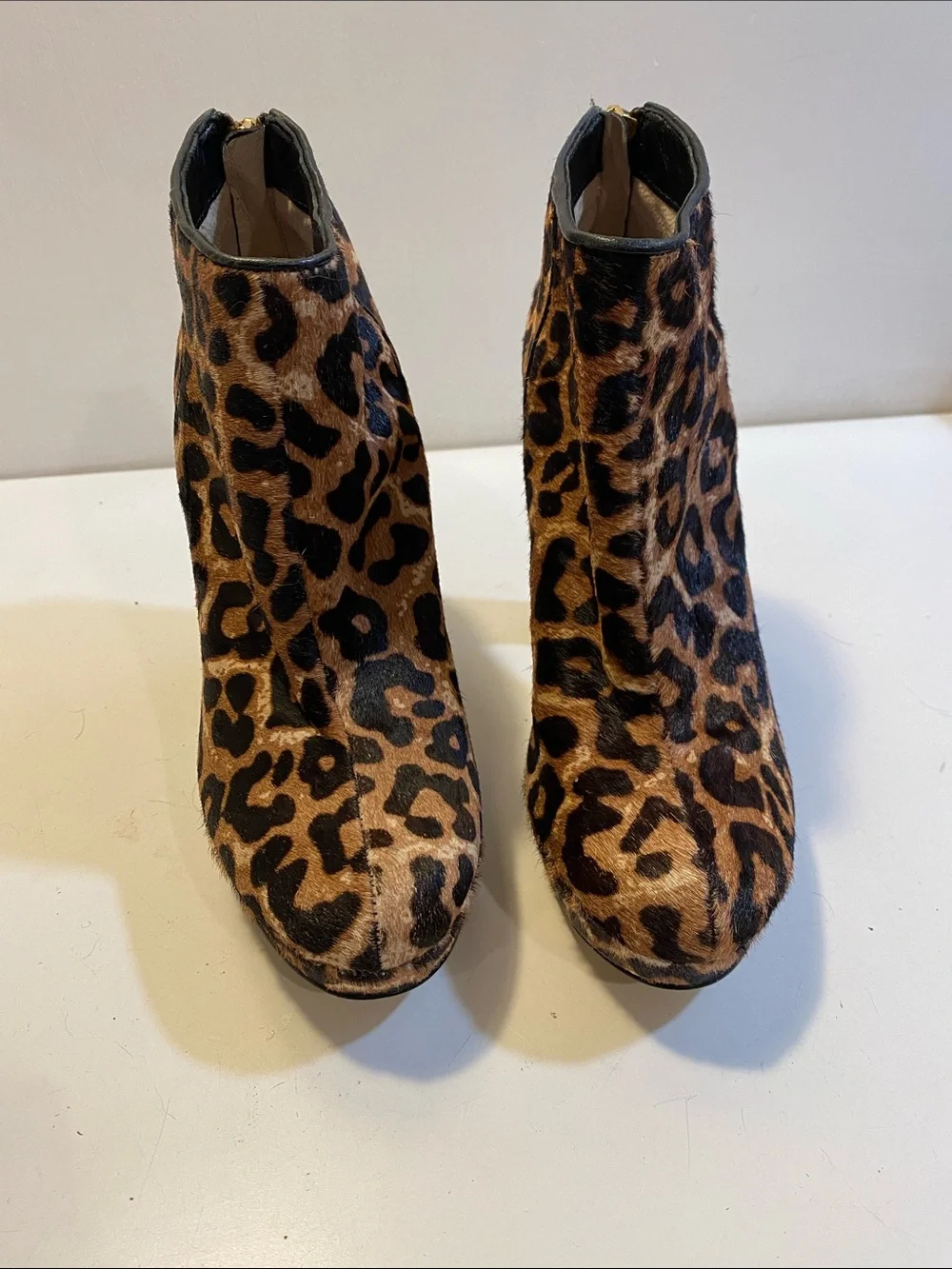 Michael Kors Leopard Print Platform Ankle Boots Brown Sz 5.5 M